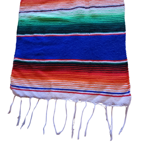 Mexican Serape Table Runner 14 x 84 Inch Colorful Artisan Cinco De Mayo Fiesta - Picture 3 of 7